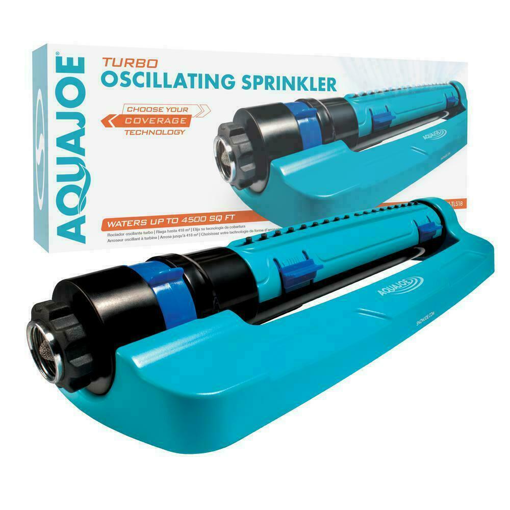 AQUA JOE Turbo Oscillating Sprinkler 120 PSI AdjustableRange/Width